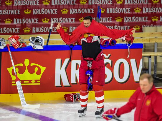 Ice hockey. 2018 IIHF World Championship. Russian national team's training session