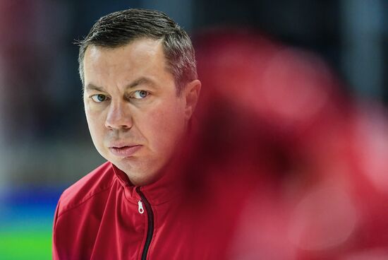 Ice hockey. 2018 IIHF World Championship. Russian national team's training session
