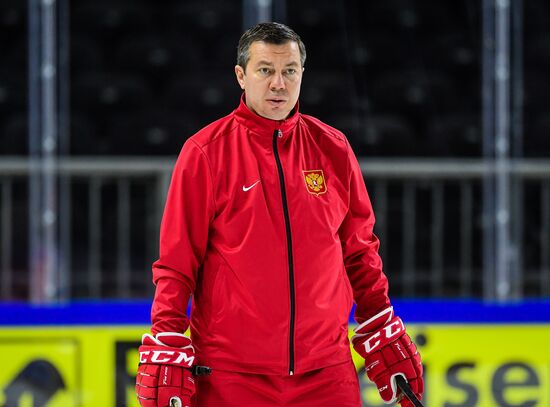 Ice hockey. 2018 IIHF World Championship. Russian national team's training session
