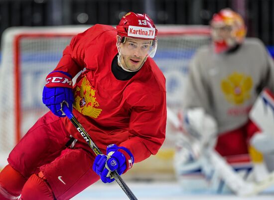 Ice hockey. 2018 IIHF World Championship. Russian national team's training session
