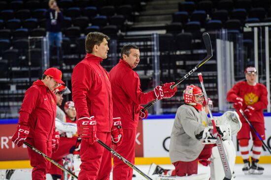 Ice hockey. 2018 IIHF World Championship. Russian national team's training session