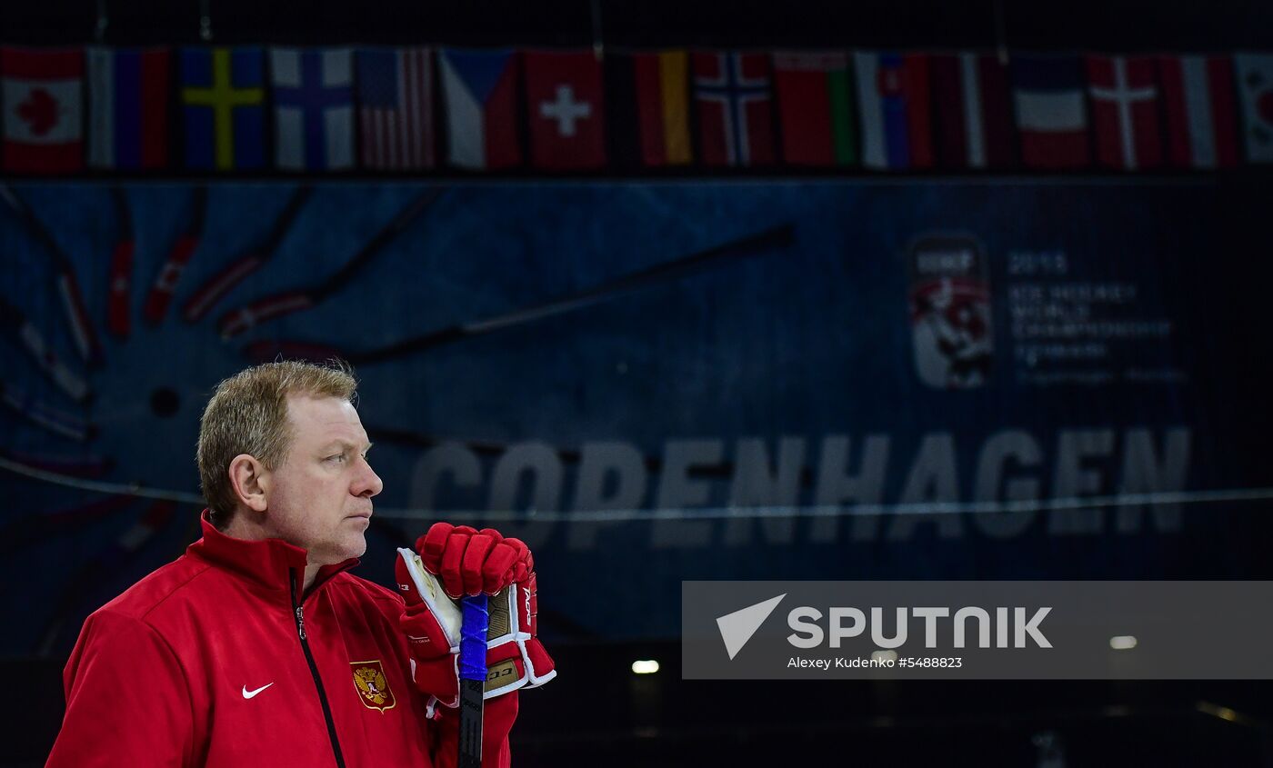 Ice hockey. 2018 IIHF World Championship. Russian national team's training session