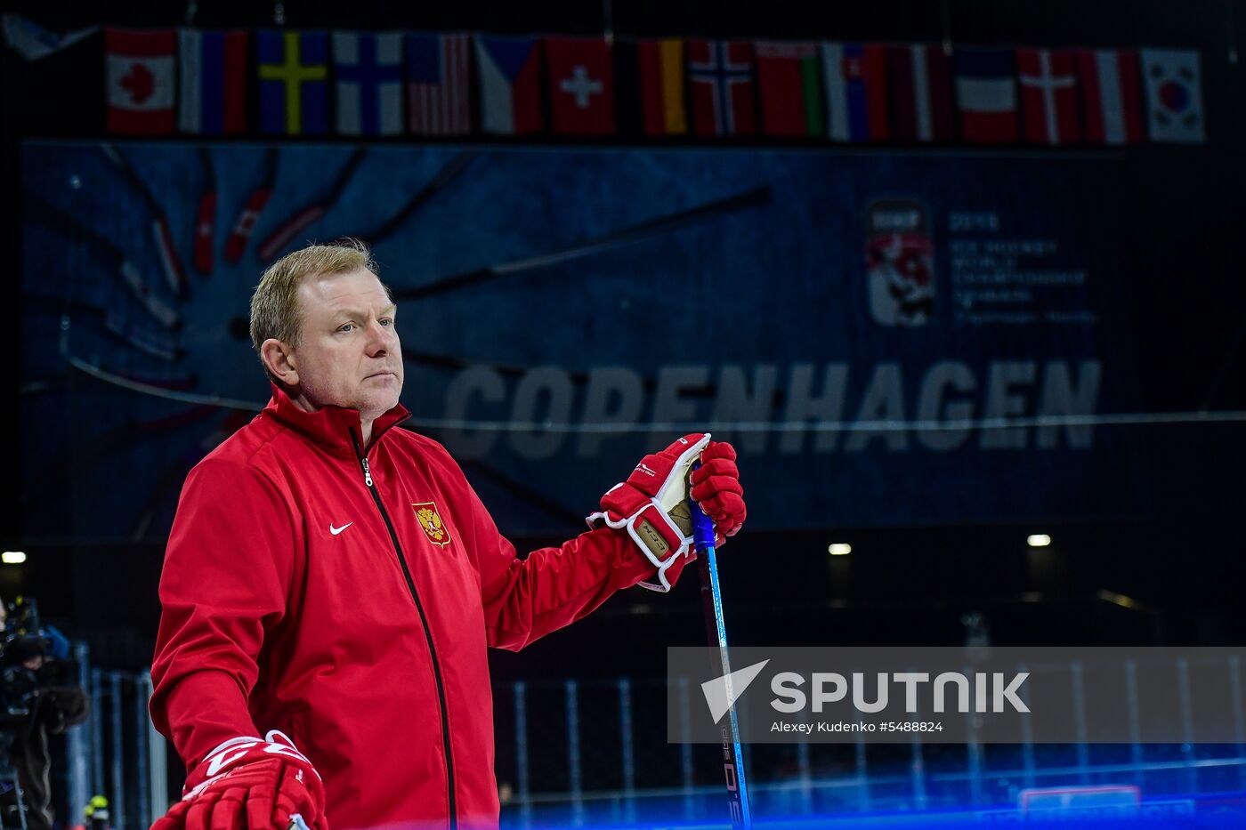 Ice hockey. 2018 IIHF World Championship. Russian national team's training session