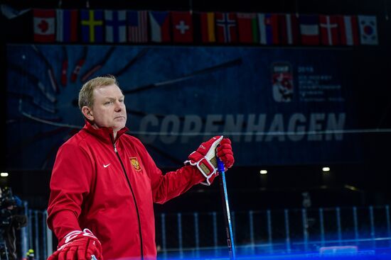 Ice hockey. 2018 IIHF World Championship. Russian national team's training session