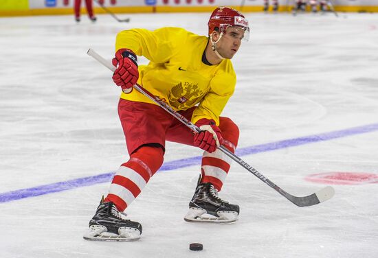 Ice hockey. 2018 IIHF World Championship. Russian national team's training session