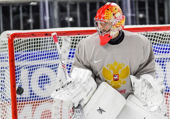 Ice hockey. 2018 IIHF World Championship. Russian national team's training session