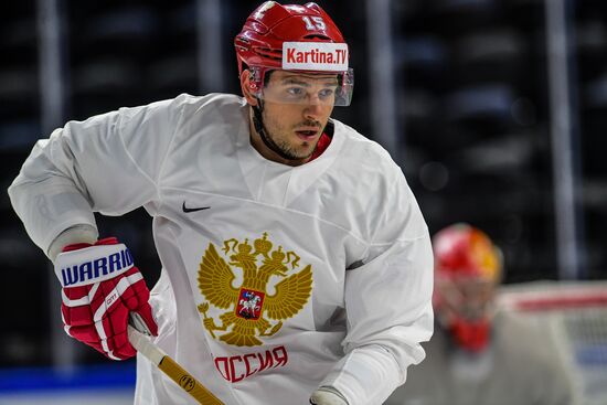 Ice hockey. 2018 IIHF World Championship. Russian national team's training session
