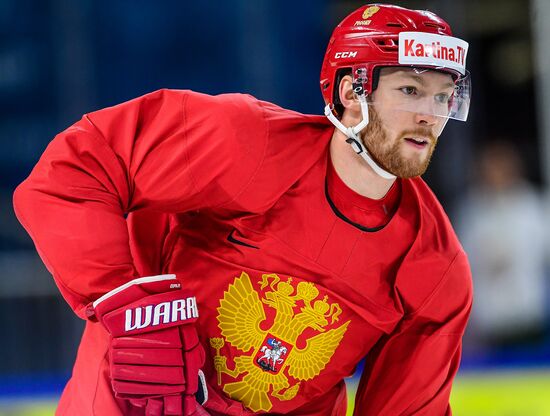 Ice hockey. 2018 IIHF World Championship. Russian national team's training session