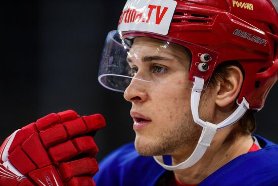 Ice hockey. 2018 IIHF World Championship. Russian national team's training session