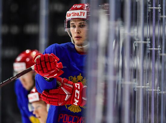 Ice hockey. 2018 IIHF World Championship. Russian national team's training session