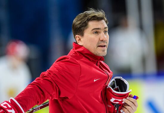 Ice hockey. 2018 IIHF World Championship. Russian national team's training session