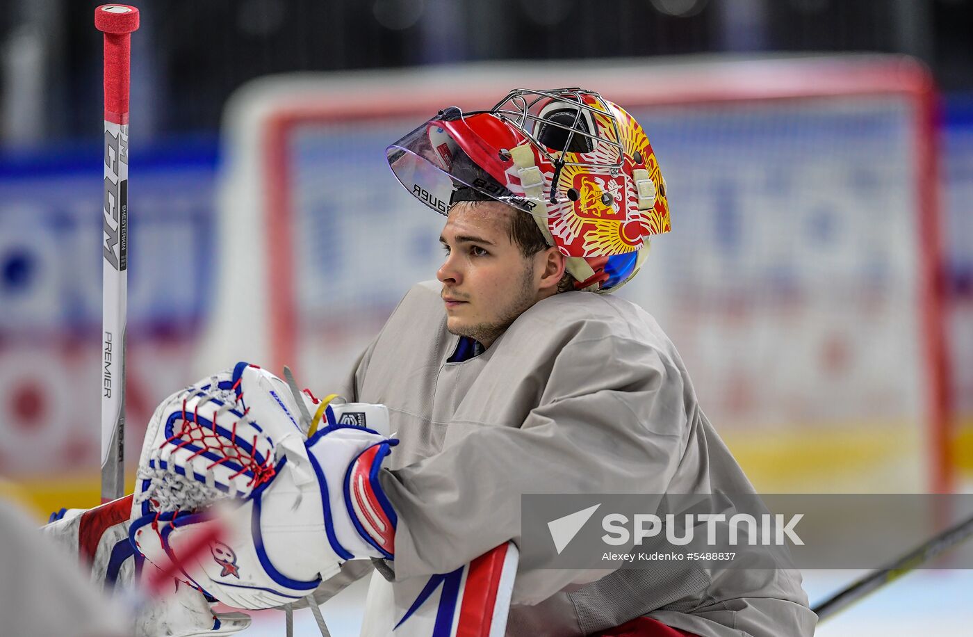 Ice hockey. 2018 IIHF World Championship. Russian national team's training session