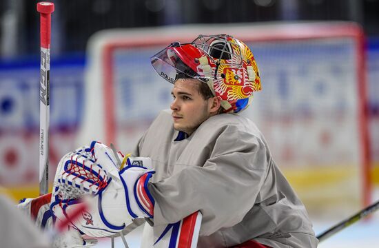 Ice hockey. 2018 IIHF World Championship. Russian national team's training session
