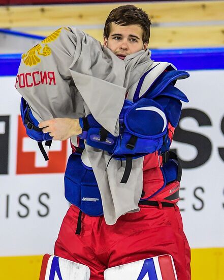 Ice hockey. 2018 IIHF World Championship. Russian national team's training session