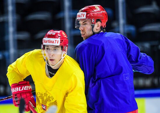 Ice hockey. 2018 IIHF World Championship. Russian national team's training session