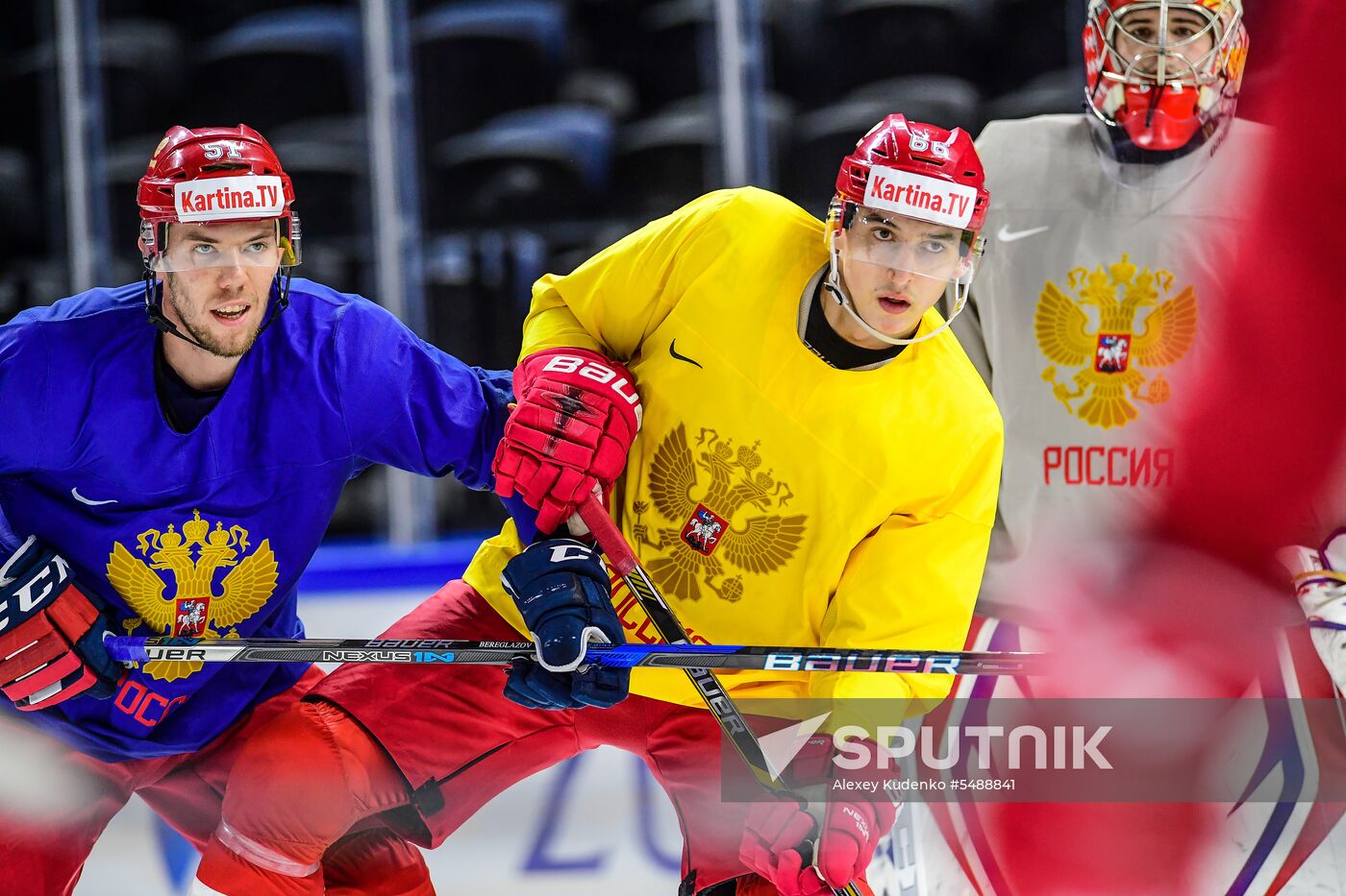 Ice hockey. 2018 IIHF World Championship. Russian national team's training session