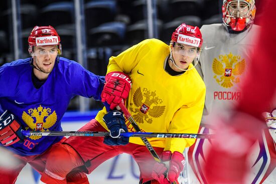 Ice hockey. 2018 IIHF World Championship. Russian national team's training session