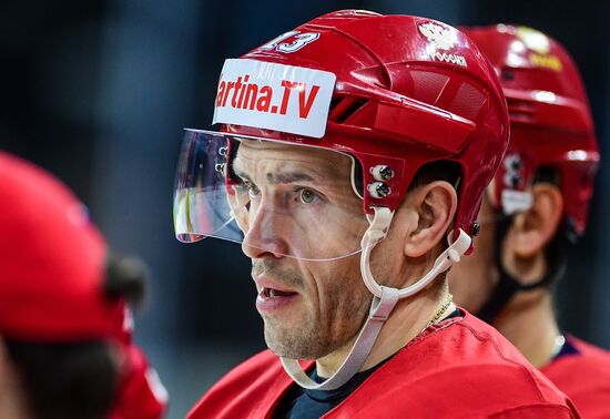 Ice hockey. 2018 IIHF World Championship. Russian national team's training session