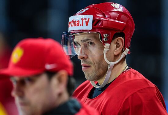 Ice hockey. 2018 IIHF World Championship. Russian national team's training session