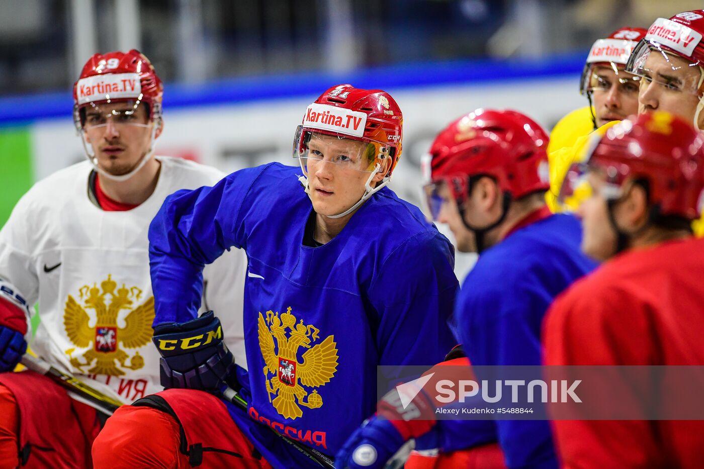 Ice hockey. 2018 IIHF World Championship. Russian national team's training session