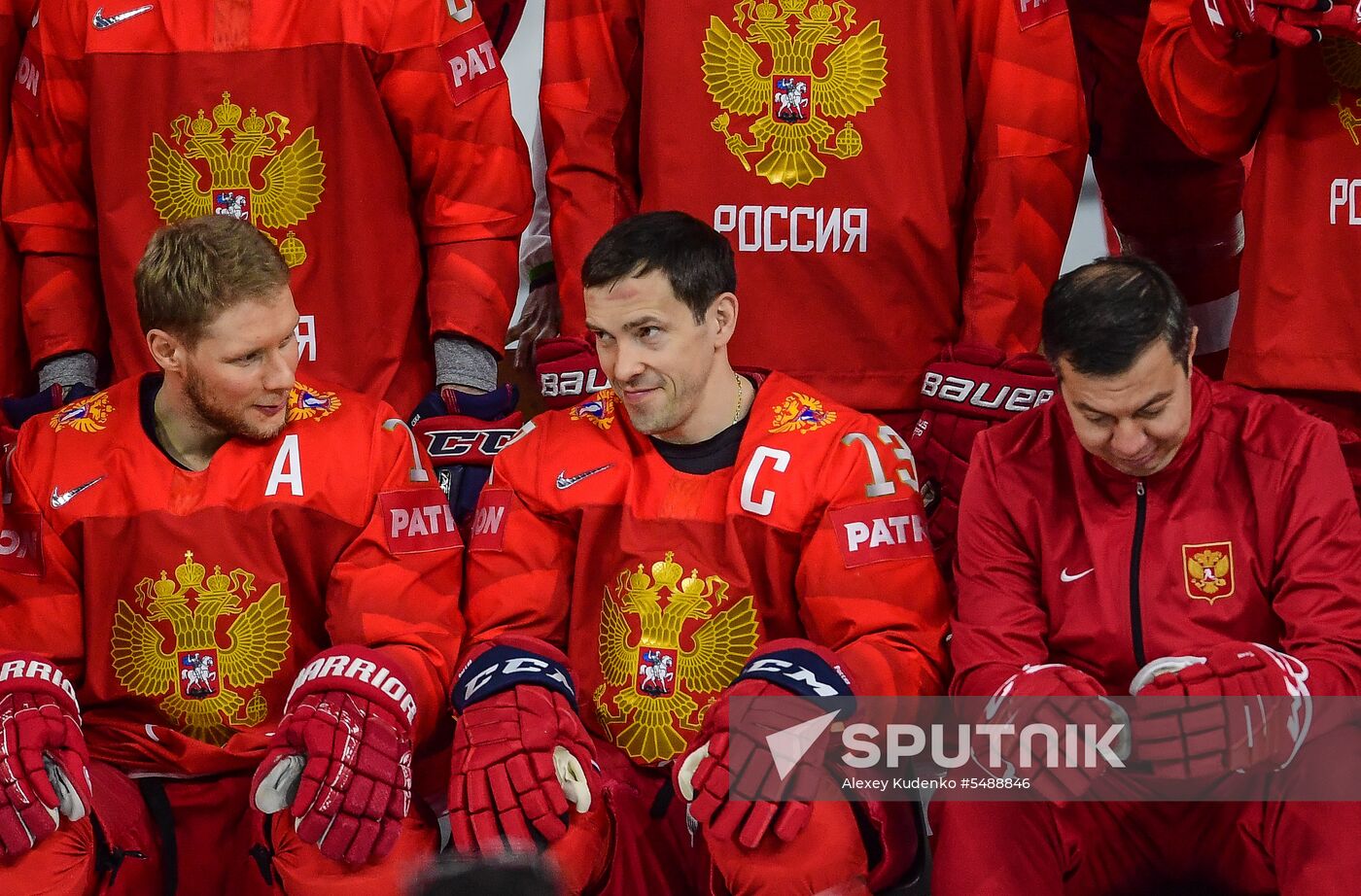 Ice hockey. 2018 IIHF World Championship. Russian national team's training session