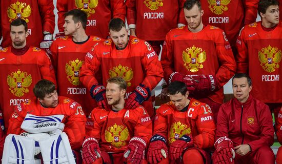 Ice hockey. 2018 IIHF World Championship. Russian national team's training session