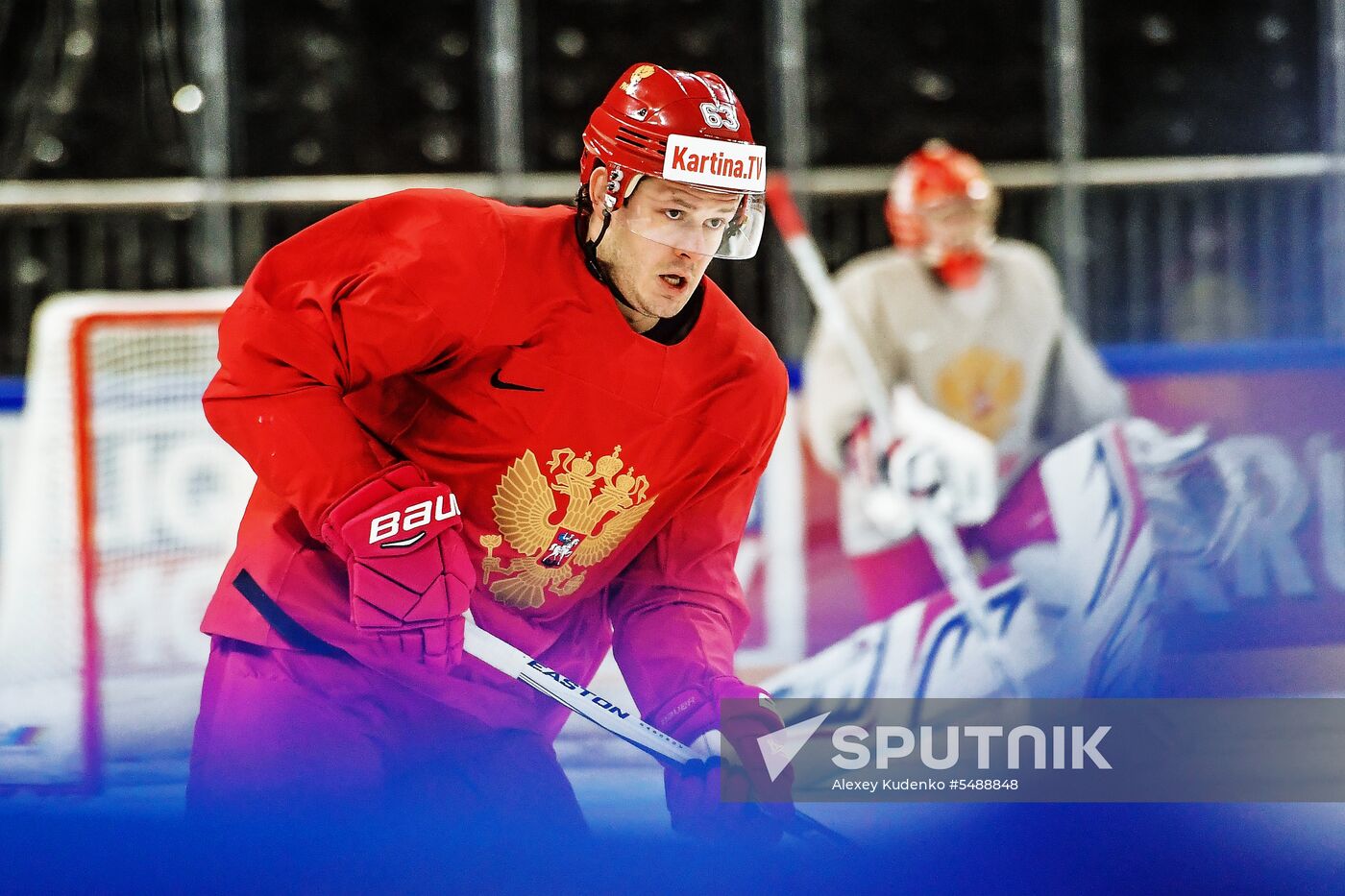 Ice hockey. 2018 IIHF World Championship. Russian national team's training session