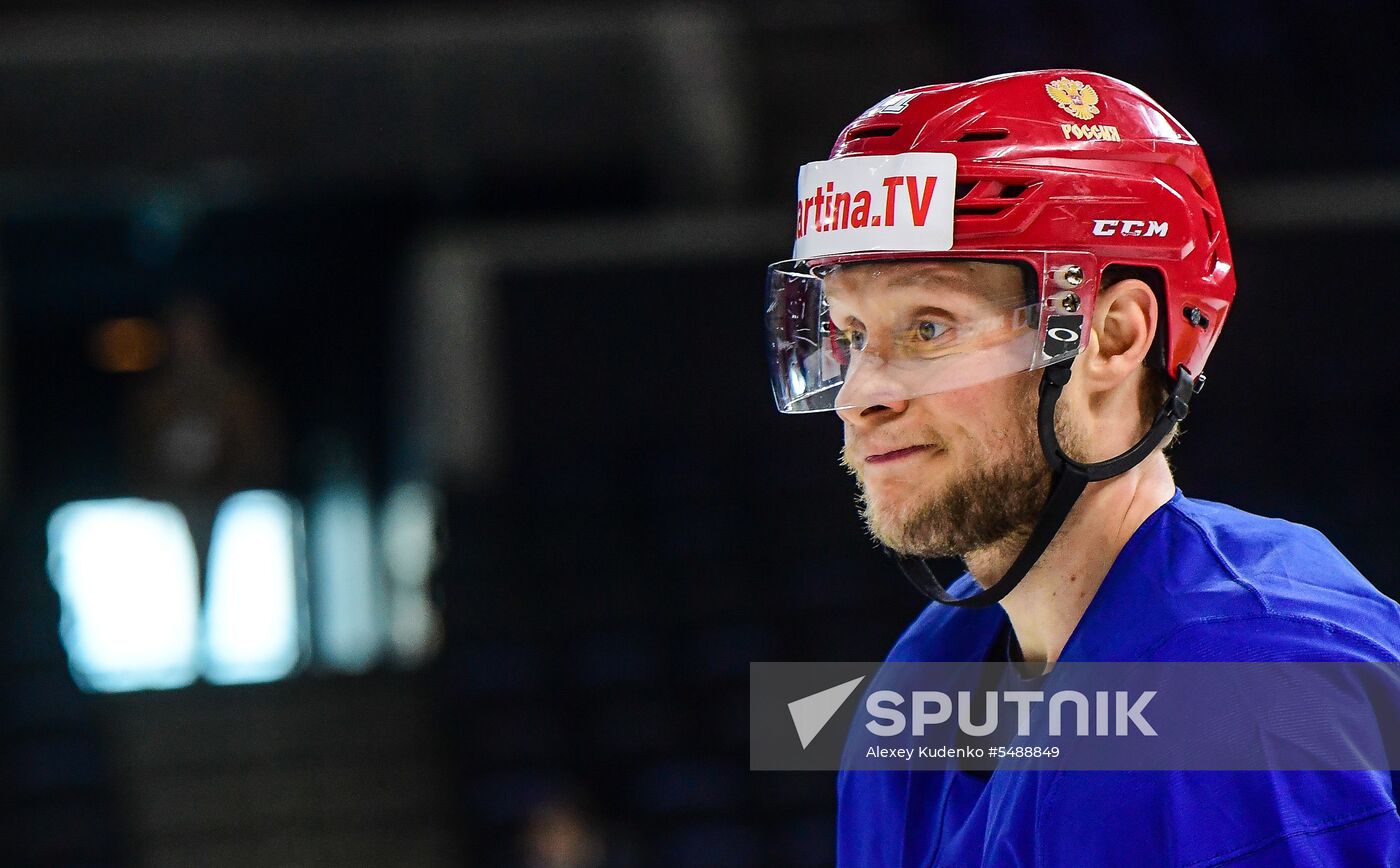 Ice hockey. 2018 IIHF World Championship. Russian national team's training session
