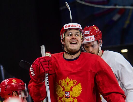 Ice hockey. 2018 IIHF World Championship. Russian national team's training session