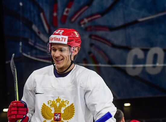 Ice hockey. 2018 IIHF World Championship. Russian national team's training session