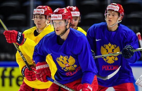 Ice hockey. 2018 IIHF World Championship. Russian national team's training session