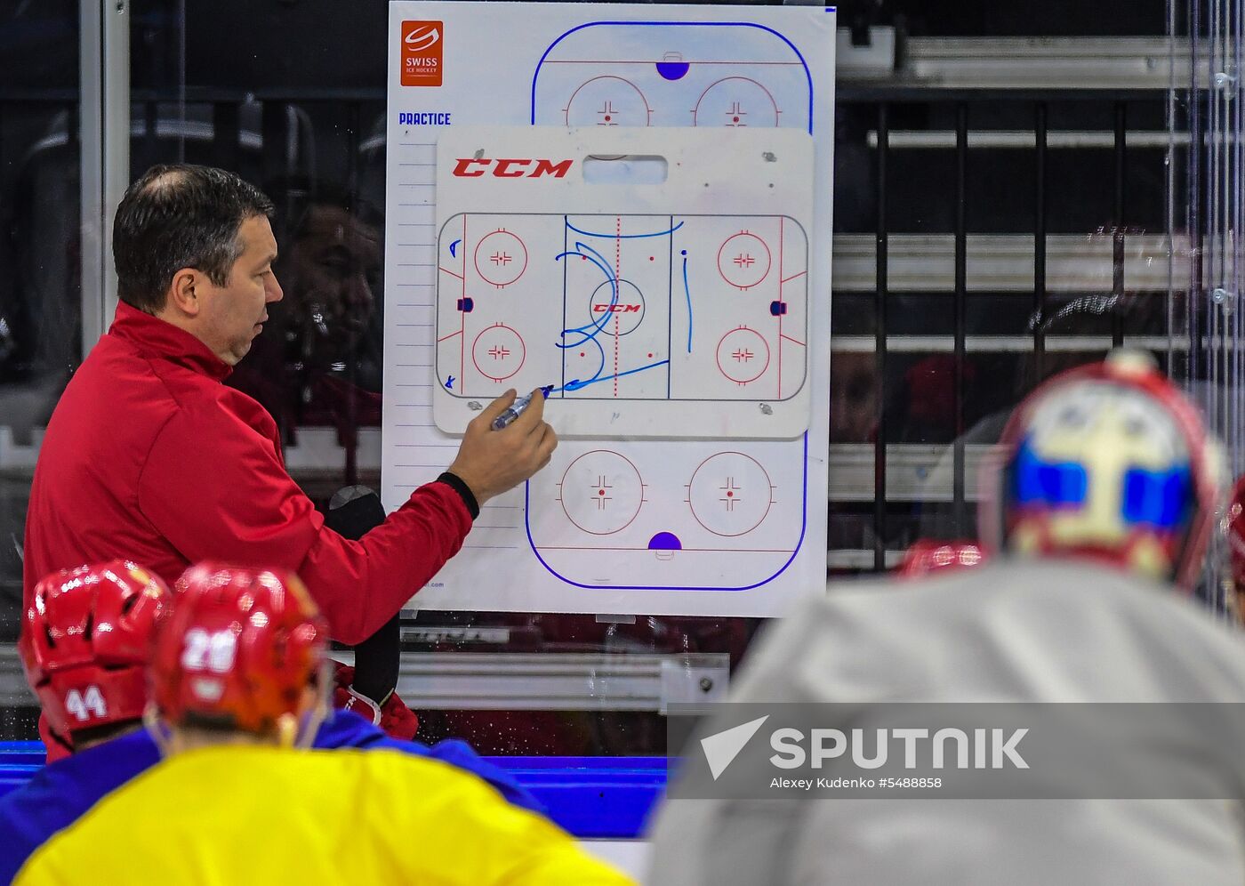 Ice hockey. 2018 IIHF World Championship. Russian national team's training session