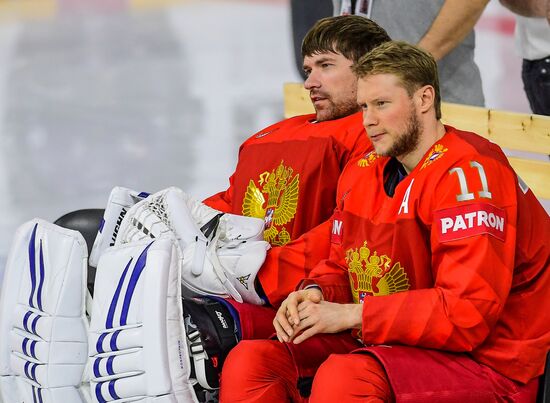 Ice hockey. 2018 IIHF World Championship. Russian national team's training session
