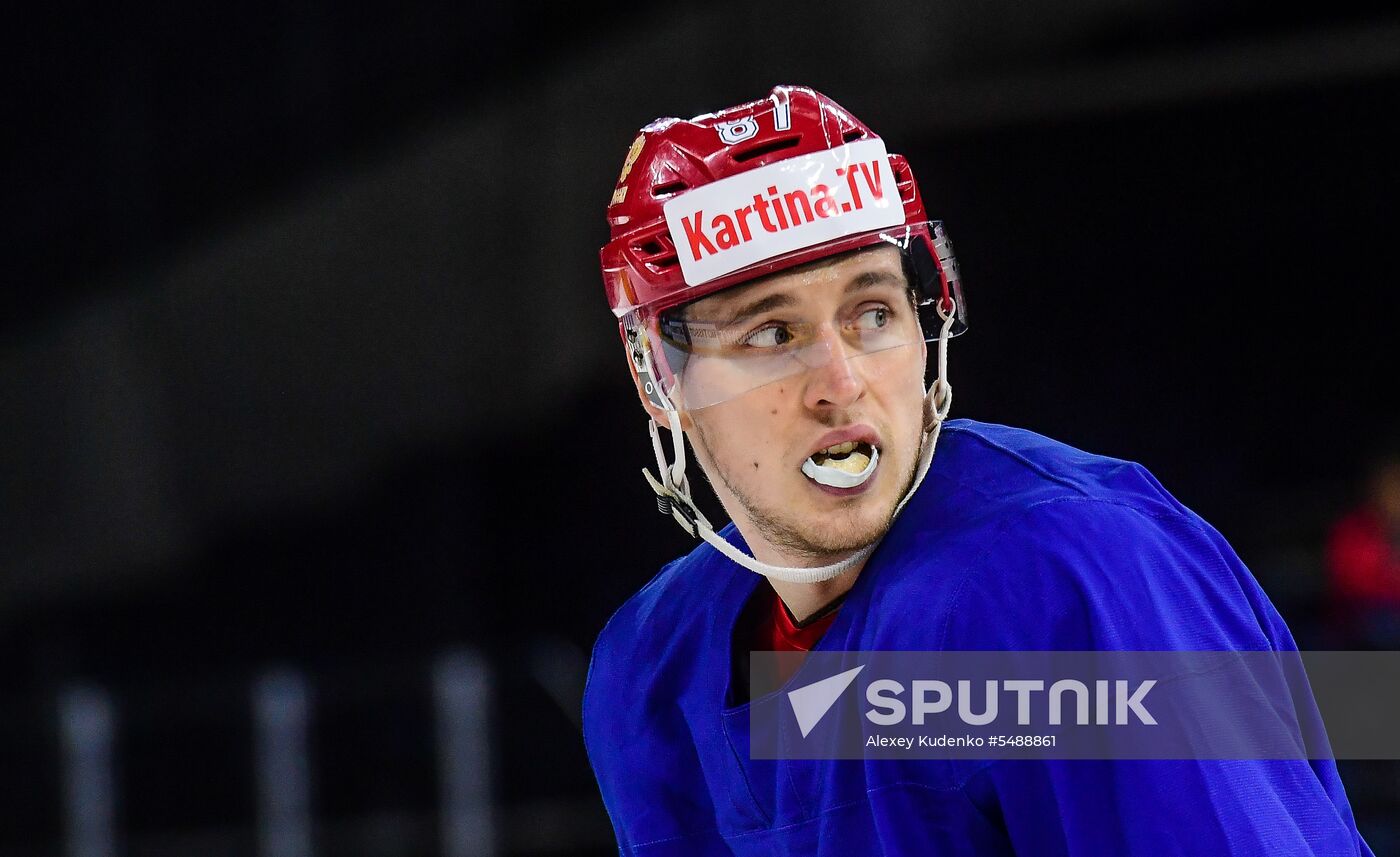 Ice hockey. 2018 IIHF World Championship. Russian national team's training session