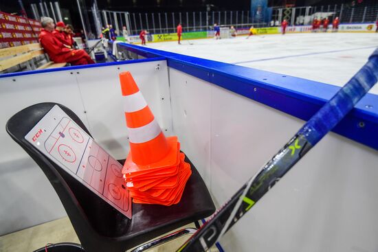 Ice hockey. 2018 IIHF World Championship. Russian national team's training session