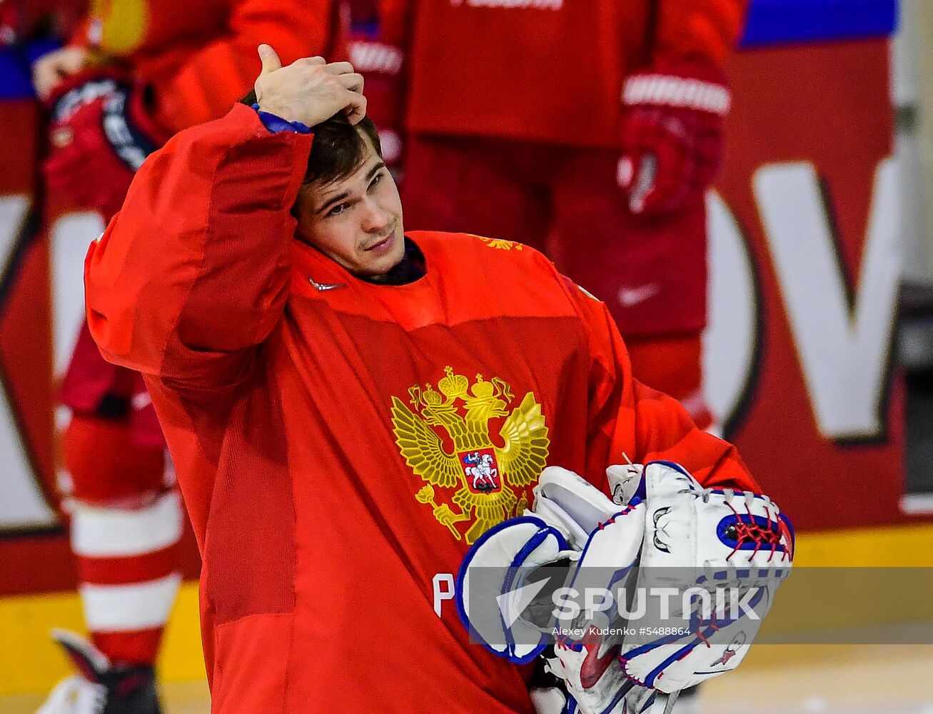 Ice hockey. 2018 IIHF World Championship. Russian national team's training session