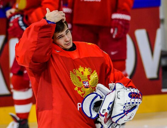 Ice hockey. 2018 IIHF World Championship. Russian national team's training session