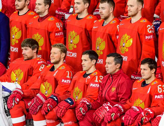 Ice hockey. 2018 IIHF World Championship. Russian national team's training session