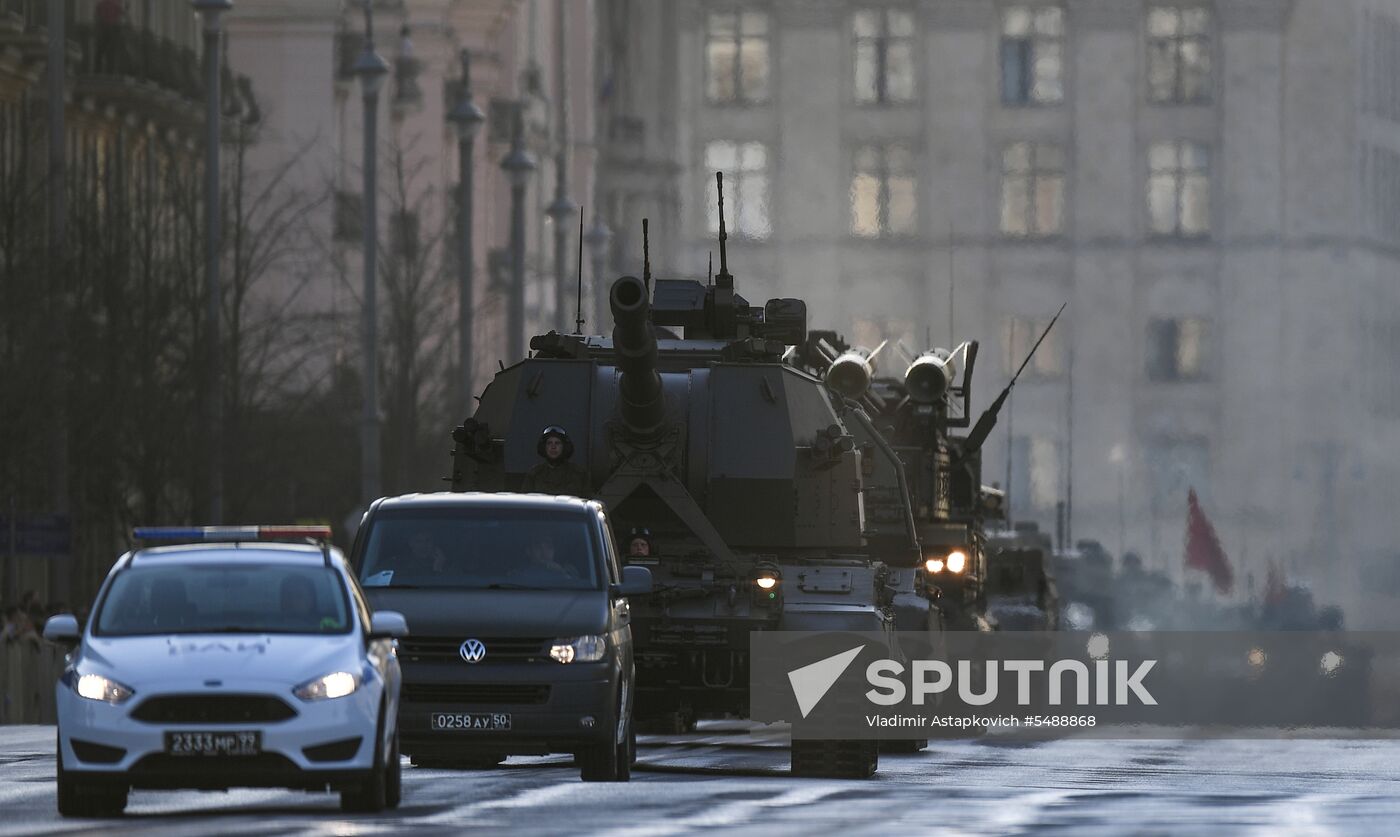 Night rehearsal of Victory Parade on Red Square