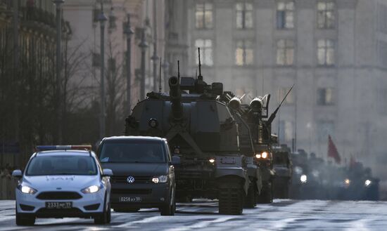Night rehearsal of Victory Parade on Red Square
