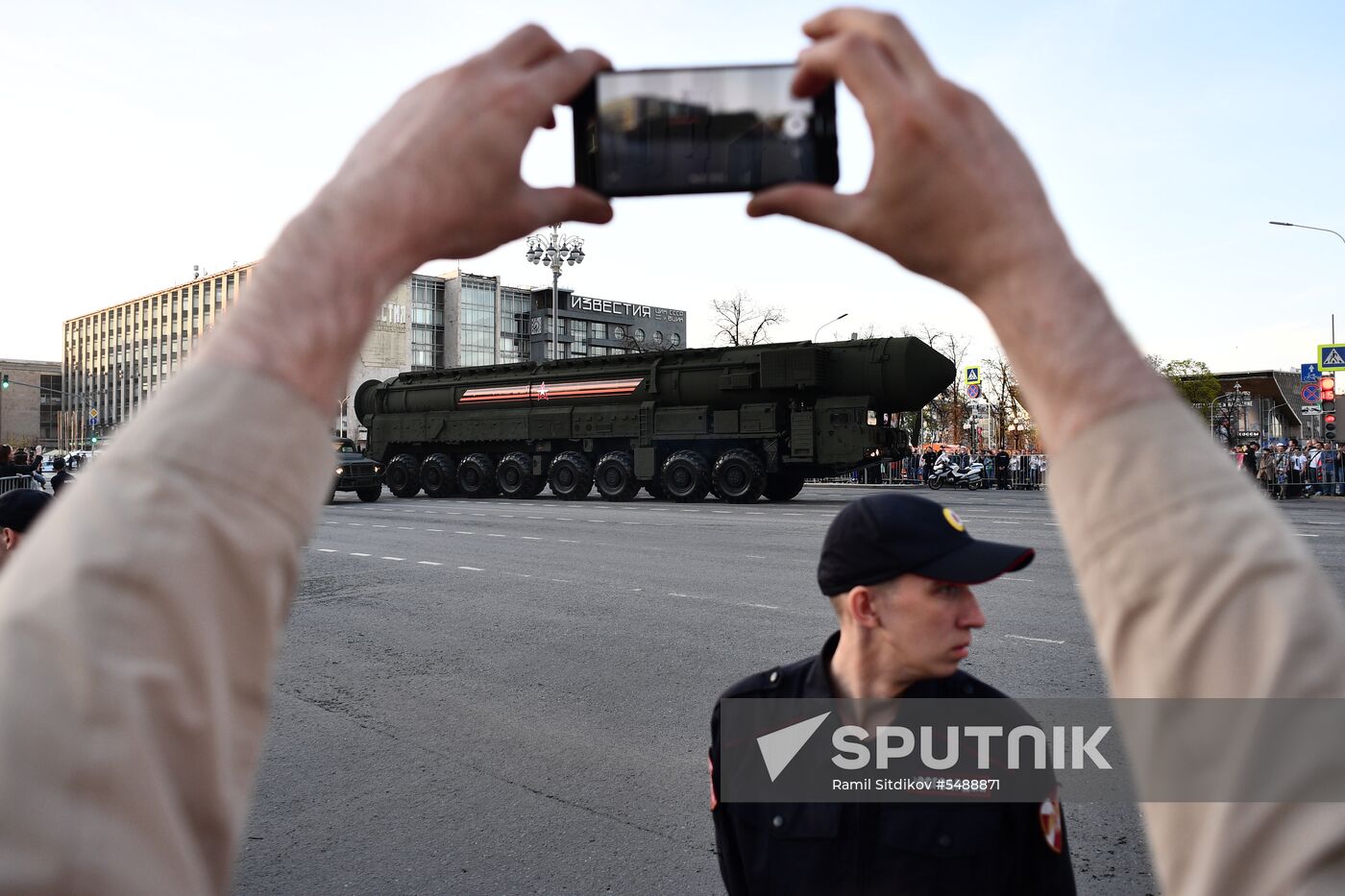 Night rehearsal of Victory Parade on Red Square