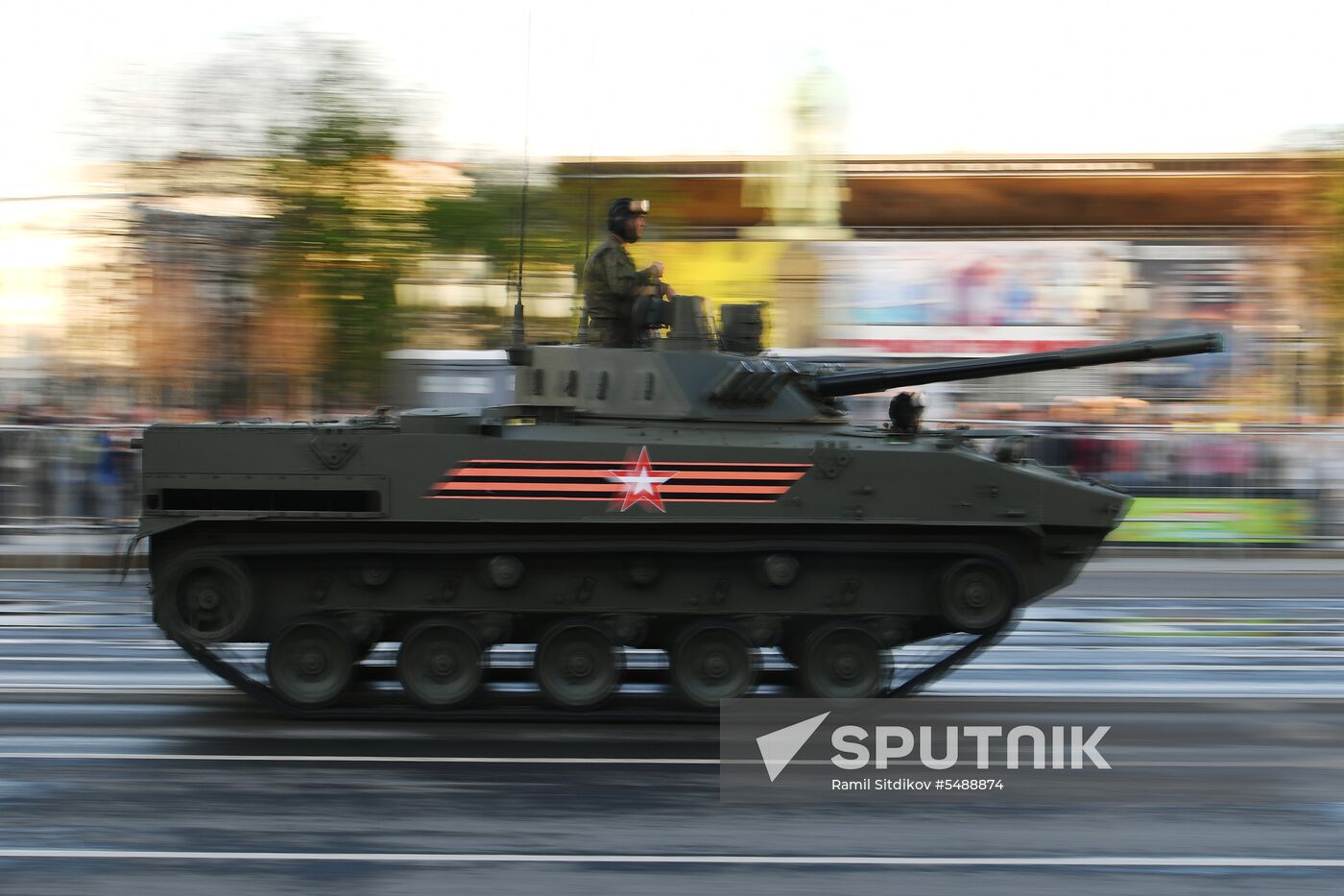 Night rehearsal of Victory Parade on Red Square