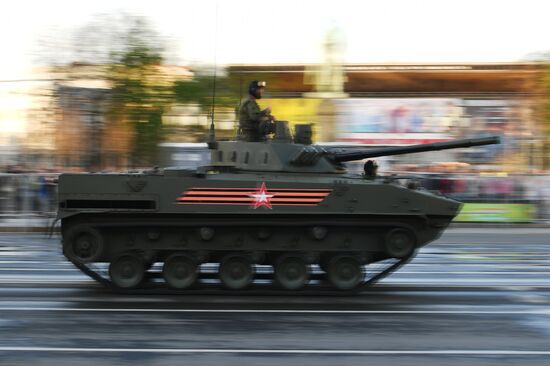 Night rehearsal of Victory Parade on Red Square
