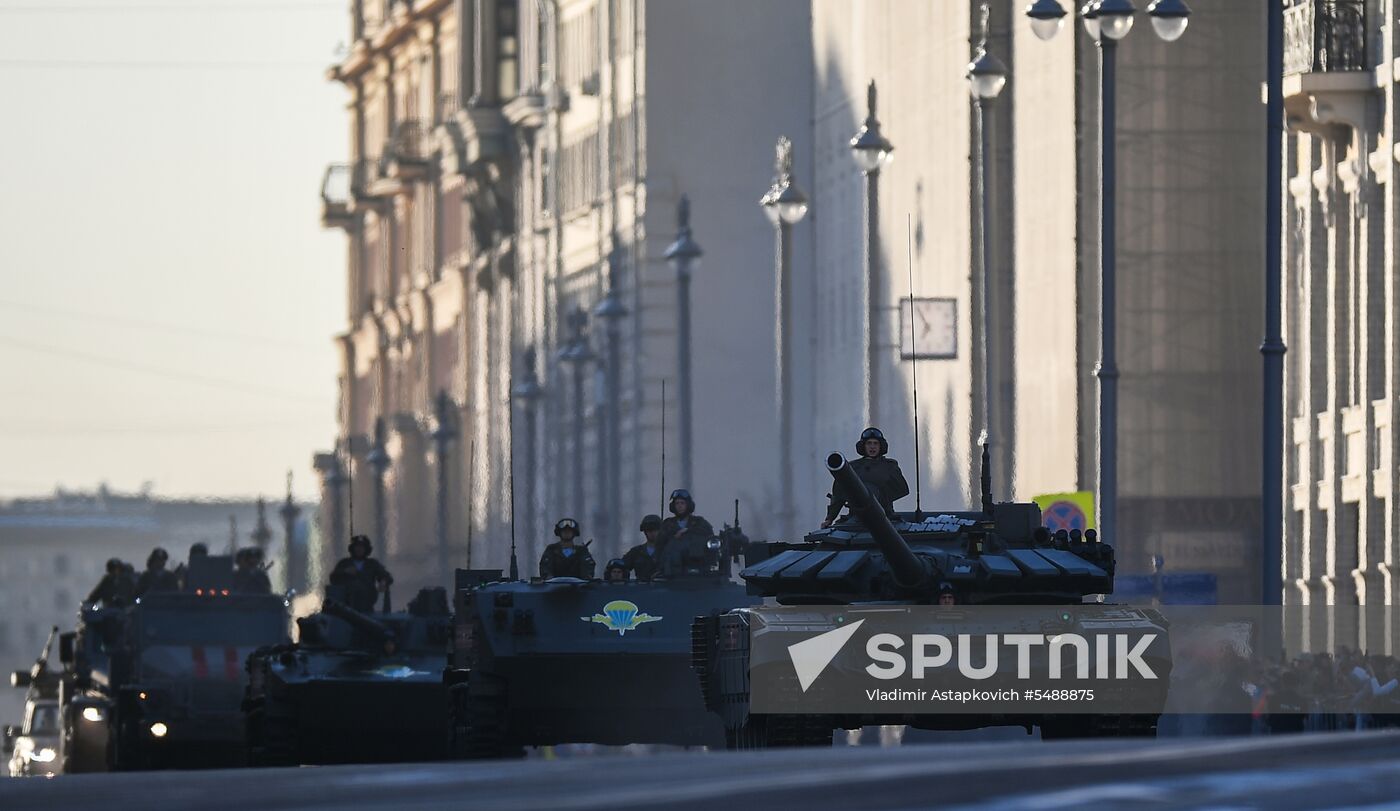 Night rehearsal of Victory Parade on Red Square