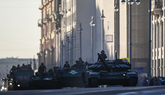 Night rehearsal of Victory Parade on Red Square