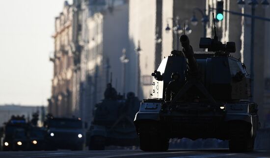 Night rehearsal of Victory Parade on Red Square