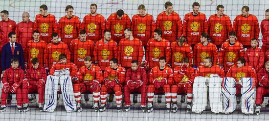 Ice hockey. 2018 IIHF World Championship. Russian national team's training session