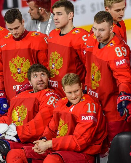 Ice hockey. 2018 IIHF World Championship. Russian national team's training session