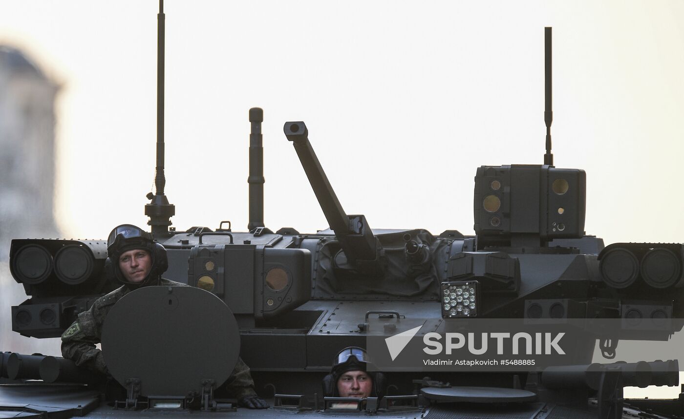 Night rehearsal of Victory Parade on Red Square