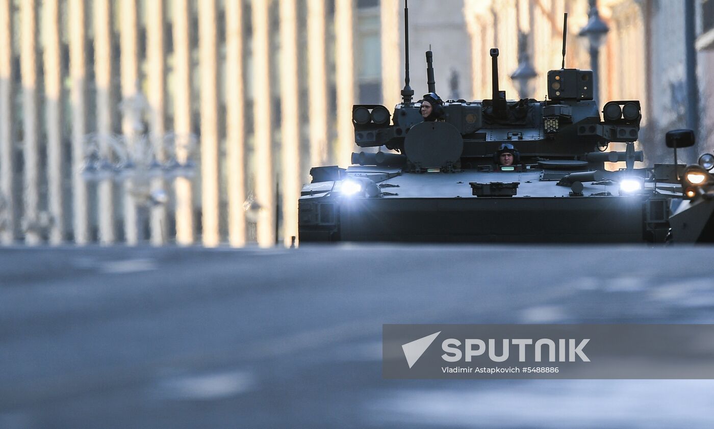 Night rehearsal of Victory Parade on Red Square